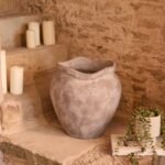 Tomar Fiber Cement 38.5cm Garden Planter - Rustic Grey