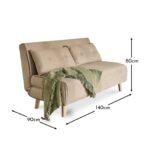 Outlet - Una 2 Seater Double Sofa Bed - Soft Beige - Image 12