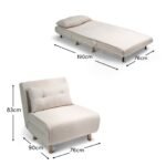 Una Single Sofa Bed - White Teddy - Image 8