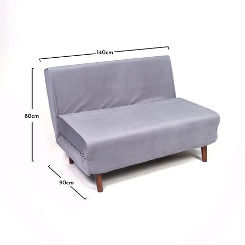 Outlet - Una Double Sprung Sofa Bed - Grey - Velvet 1 Una Grey Velvet Double Sofa Bed - Laura James