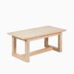 Valdis Mango Wood & Travertine Rectangular Coffee Table - Image 7