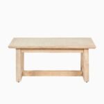 Valdis Mango Wood & Travertine Rectangular Coffee Table - Image 8