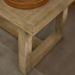 Valdis Mango Wood & Travertine Rectangular Coffee Table - Image 6