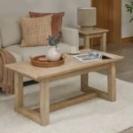 Valdis Mango Wood & Travertine Rectangular Coffee Table