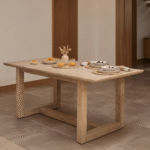 Valdis Mango Wood & Travertine Dining Table