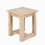 Outlet - Valdis Mango Wood & Travertine Square Side Table - Image 2
