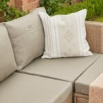 Weston 4 Seater Rattan Garden Corner Sofa Set with Grey LED Premium Parasol - Natural Weave - Image 5