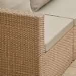Weston 4 Seater Rattan Garden Corner Sofa Set with Grey LED Premium Parasol - Natural Weave - Image 10