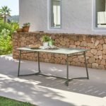 Wilder 6 Seater Metal Garden Dining Set with Wren Burnt Orange Chairs - Image 2