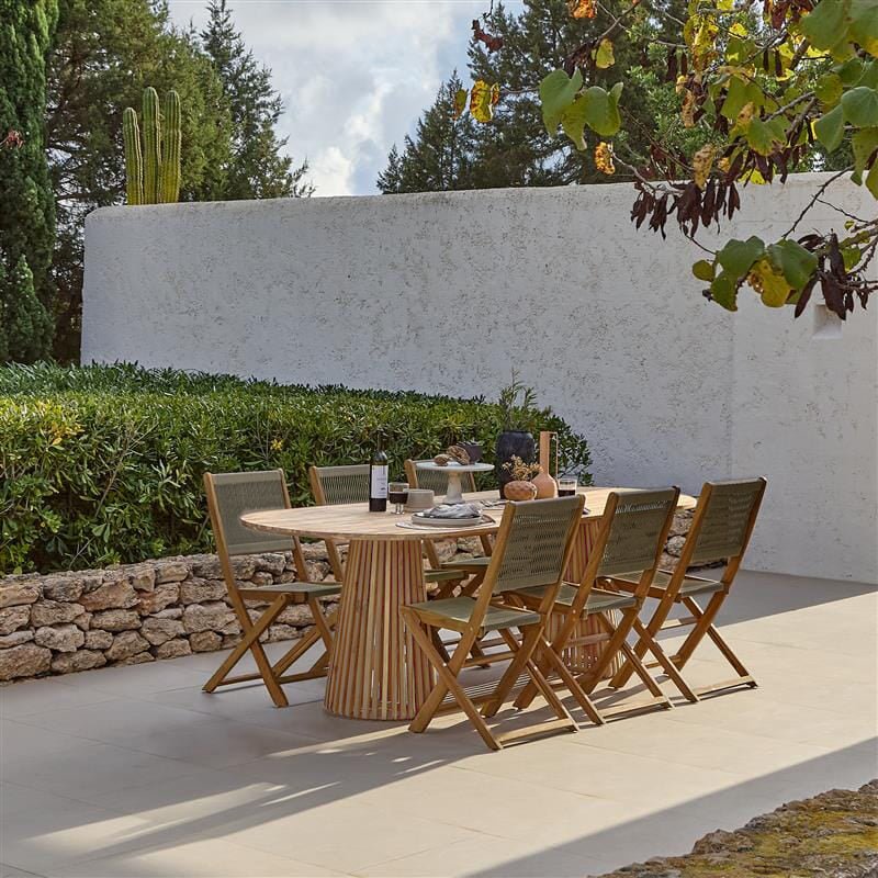 Willow Oval Wooden Garden Table -  White Acacia - Image 2