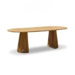 Willow 8 Seater White Acacia Oval Garden Dining Set with Cove Pink Rope Chairs - Image 9