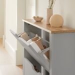 Windsor Shoe Cabinet - 3 Door - Grey - Image 5