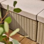 Weston 4 Seater Rattan Garden Corner Sofa Set - Light Grey with Stone Grey Cushions - Image 8