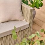 Weston 4 Seater Rattan Garden Corner Sofa Set - Light Grey with Stone Grey Cushions - Image 4