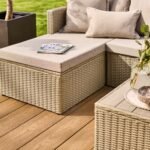 Weston 4 Seater Rattan Garden Corner Sofa Set - Light Grey with Stone Grey Cushions - Image 9