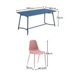 Wilder 6 Seater Blue Table Garden Dining Set with Wren Pink Chairs - Image 12