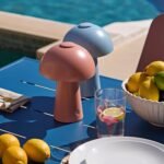 Wilder 6 Seater Blue Table Garden Dining Set with Wren Pink Chairs - Image 5