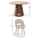 Willow Whitewash Round 4 Seater with Marilyn Boucle Dining Chairs with Whitewash Legs  - Image 16