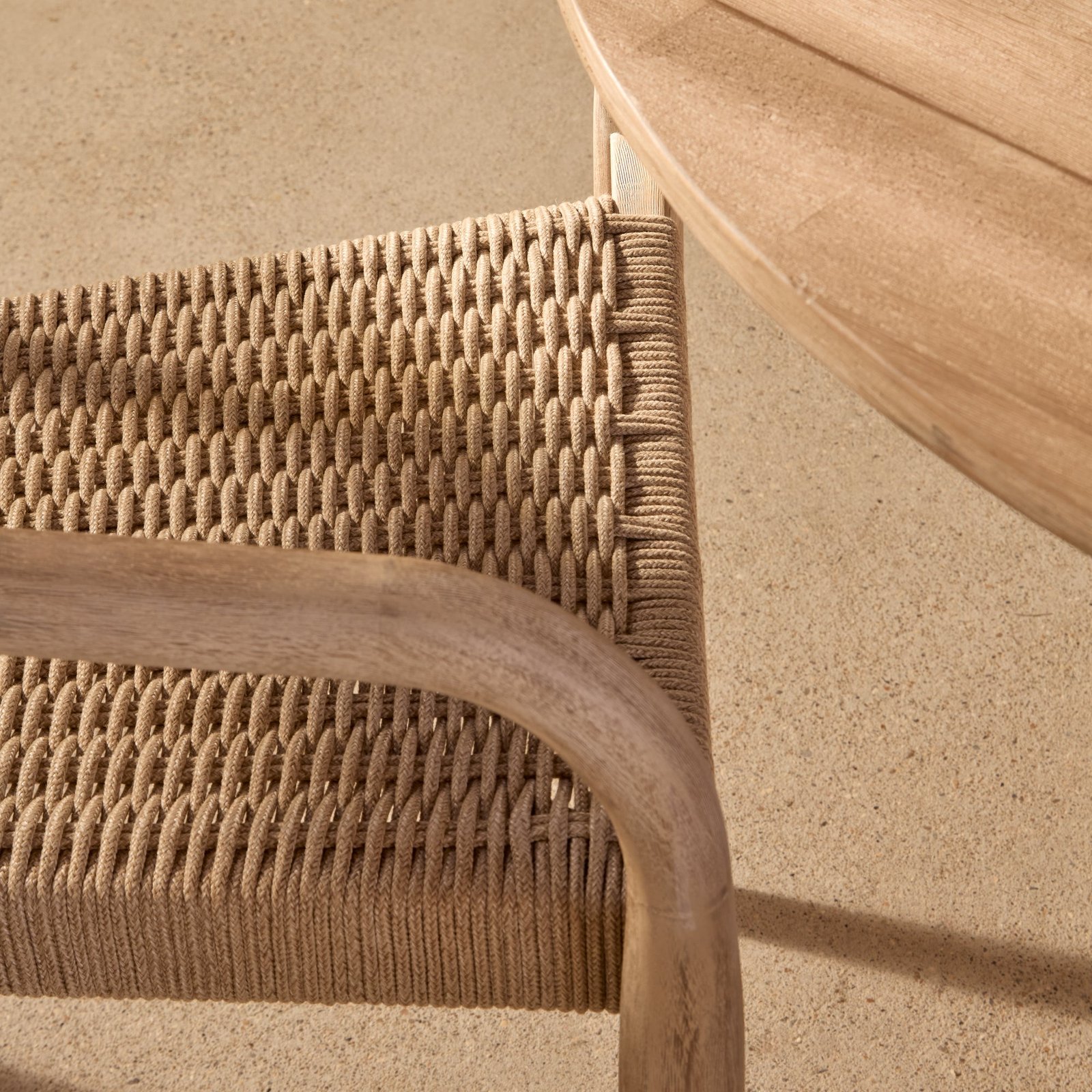 Willow 8 Seater Oval Garden Dining Set with Sasha Sand Rope Chairs - Image 4