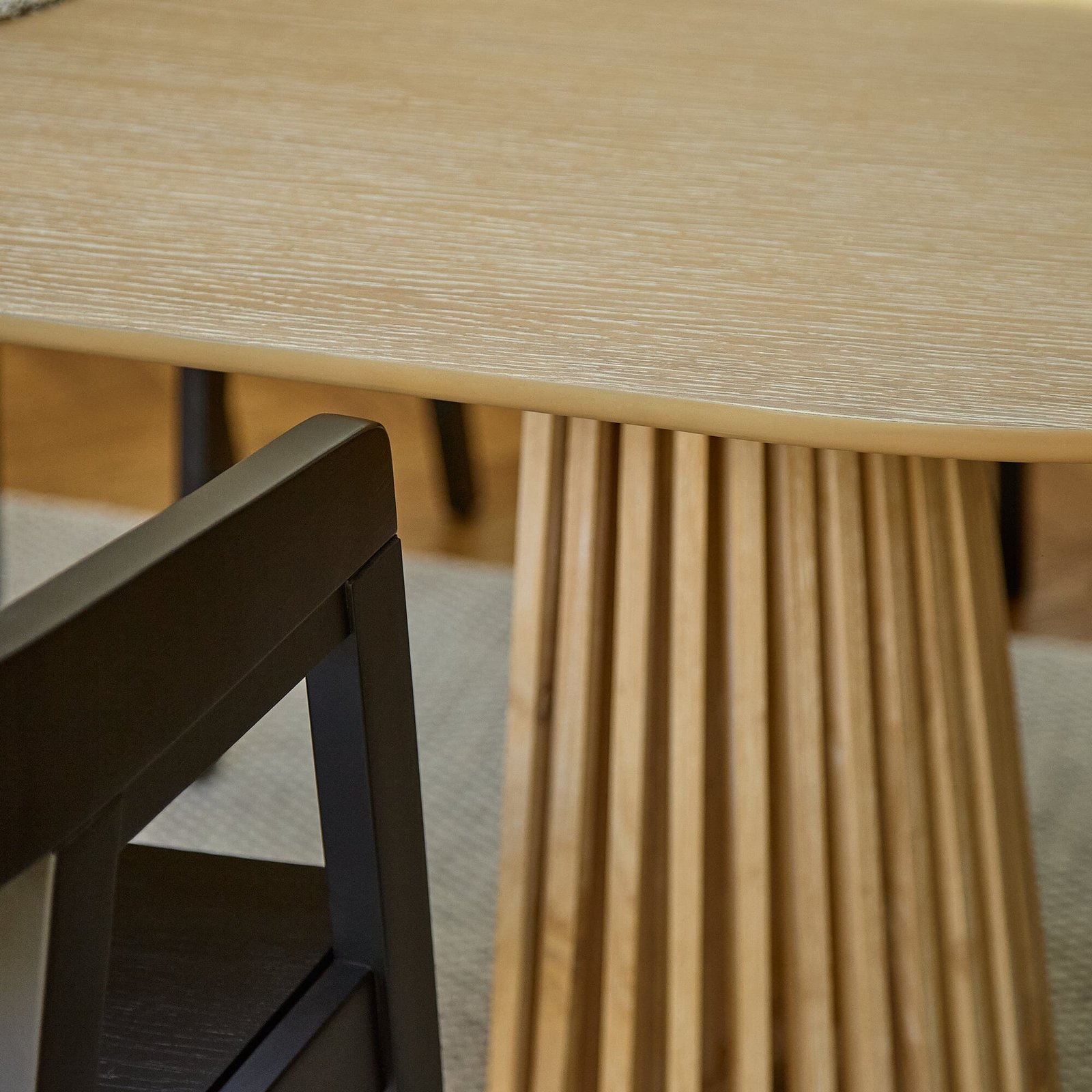 Willow Whitewash Dining Table Set - 6 Seater - Ella Black Carver Chairs - Image 5