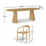 Willow 8 Seater Oval Garden Dining Set with Sasha Sand Rope Chairs - Image 16