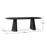 Willow Stained Black Oval Dining Table - Image 7