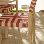 Willow 4 Seater Wooden Brushed Light Acacia Round Dining Set with Saffron Paprika and Beige Chairs - Image 8