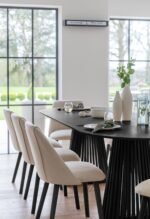 Willow Black Dining Table Set - 6 Seater - Freya Sand Dining Chairs - Black Legs - Image 7