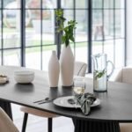 Willow Black Dining Table Set - 6 Seater - Freya Sand Dining Chairs - Black Legs - Image 6