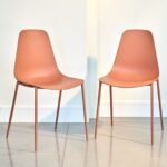 Paul Whitewash Extendable Dining Table Set - 4 Seater - Wren Burnt Orange Dining Chairs - Image 2