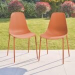 Wilder 6 Seater Metal Garden Dining Set with Wren Burnt Orange Chairs - Image 3