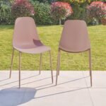 Wilder 6 Seater Metal Garden Dining Set with Wren Pink Chairs - Image 5