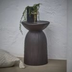 Zaliki Concrete Round Garden Side Table - Black