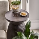 Zaliki Concrete Round Side Table - Black - Image 2