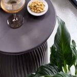Zaliki Concrete Round Side Table - Black - Image 4