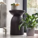 Zaliki Concrete Round Side Table - Black - Image 5