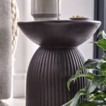Zaliki Concrete Round Side Table - Black - Image 3