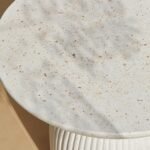 Outlet - Zaliki Concrete Round Side Table - Pearl Terrazzo - Image 6