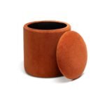 Abigail Storage Pouffe/Footstool - Burnt Orange - Image 3