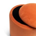 Abigail Storage Pouffe/Footstool - Burnt Orange - Image 4
