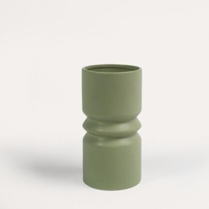 Ackton 25cm Ceramic Vase - Sage Green