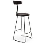 Outlet - Aiden Black Mango Wood Bar Stools - Set of 2  - Black Iron Legs - Image 6