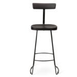 Outlet - Aiden Black Mango Wood Bar Stools - Set of 2  - Black Iron Legs - Image 7