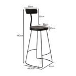 Outlet - Aiden Black Mango Wood Bar Stools - Set of 2  - Black Iron Legs - Image 9