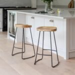 Outlet - Aiden Natural Mango Wood Backless Bar Stool - Set of 2