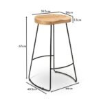 Outlet - Aiden Natural Mango Wood Backless Bar Stool - Set of 2 - Image 16