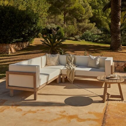 Outlet - Akira 5 Seater Wooden Garden Corner Sofa