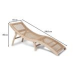 Akira Wooden Garden Rope Folding Sun Lounger - Image 11