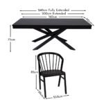 Amelia Black Extendable Dining Table Set - 6 Seater - Mabel Black Spindle Back Chairs - Image 10