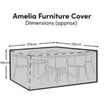 Rectangular Rain Cover 315x215x80cm - Amelia 6-8 Seater with Hali, Shiro, Imani or Nala